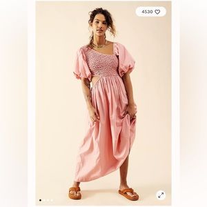 nwt free people Kalina midi in pink/rose